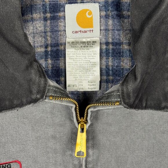 Vintage Carhartt Detroit Blanket Lined Work Jacket J97 MTL Duck Canvas USA - 2XL - Picture 3 of 8
